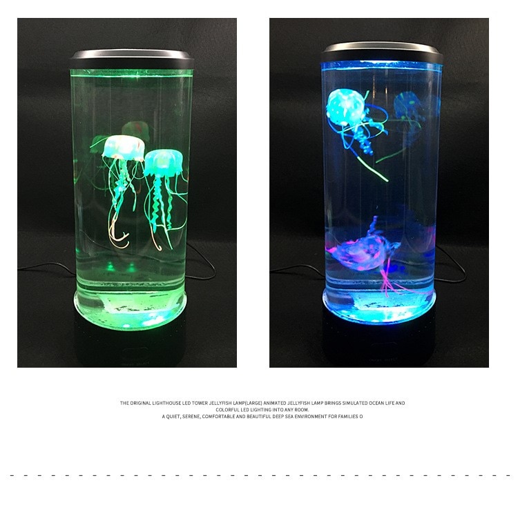 Настольная круглая usb лампа с медузой